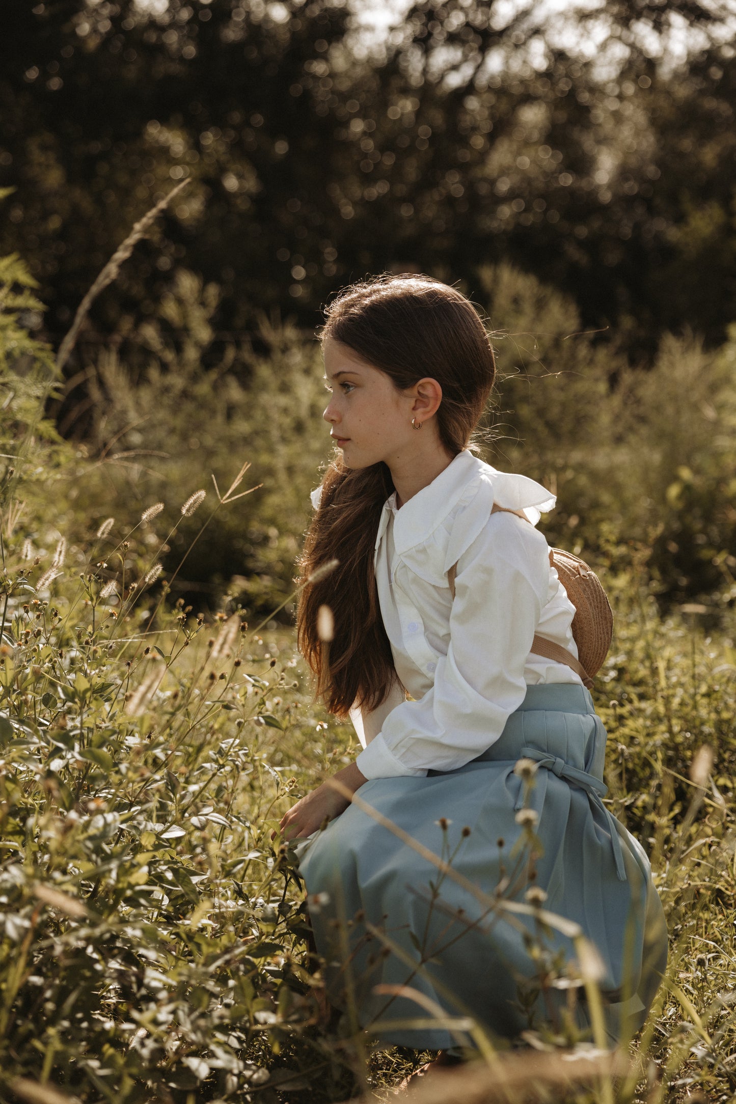 Sage Pleated Bow Skirt