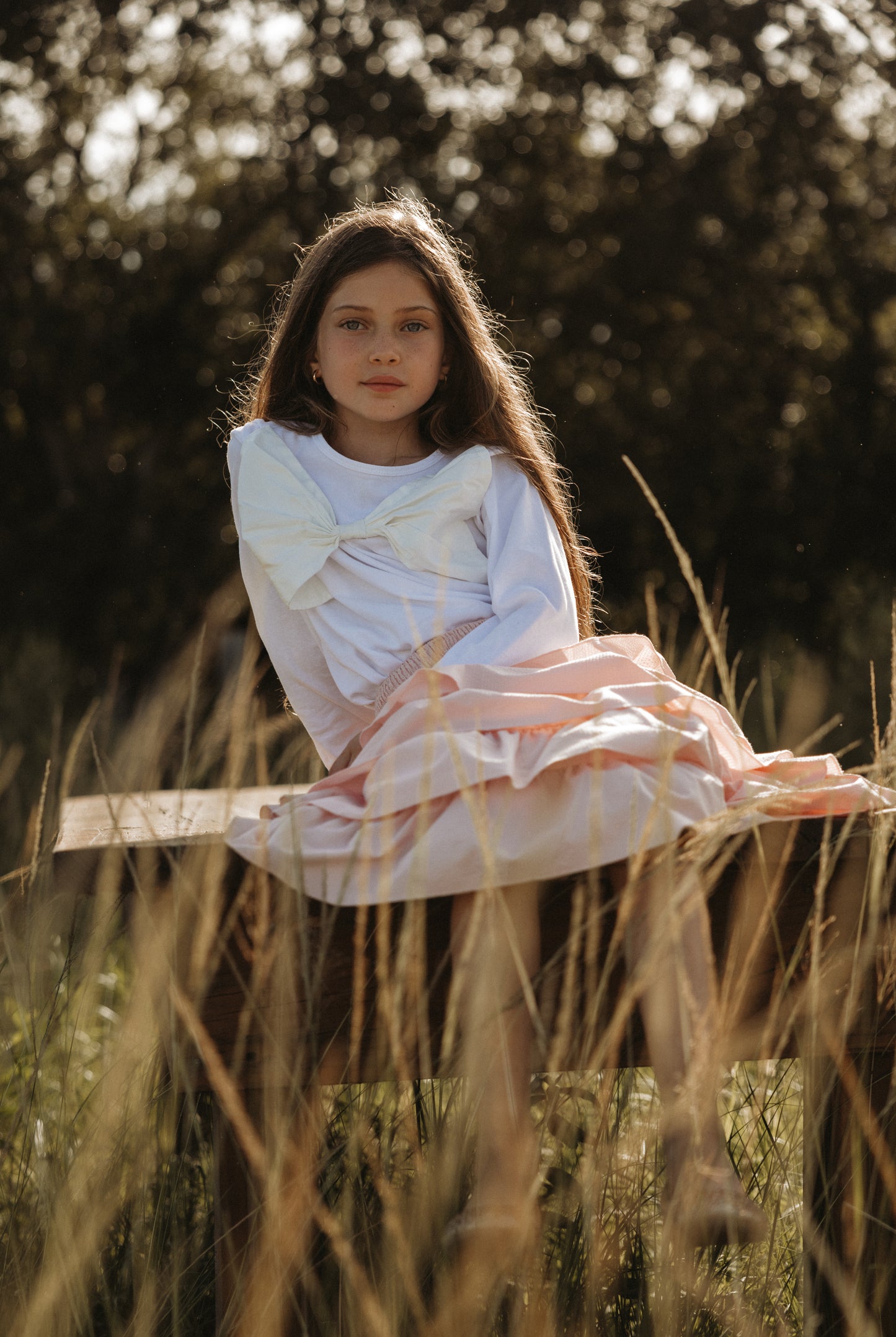 Pink Tiered Ruffle Skirt