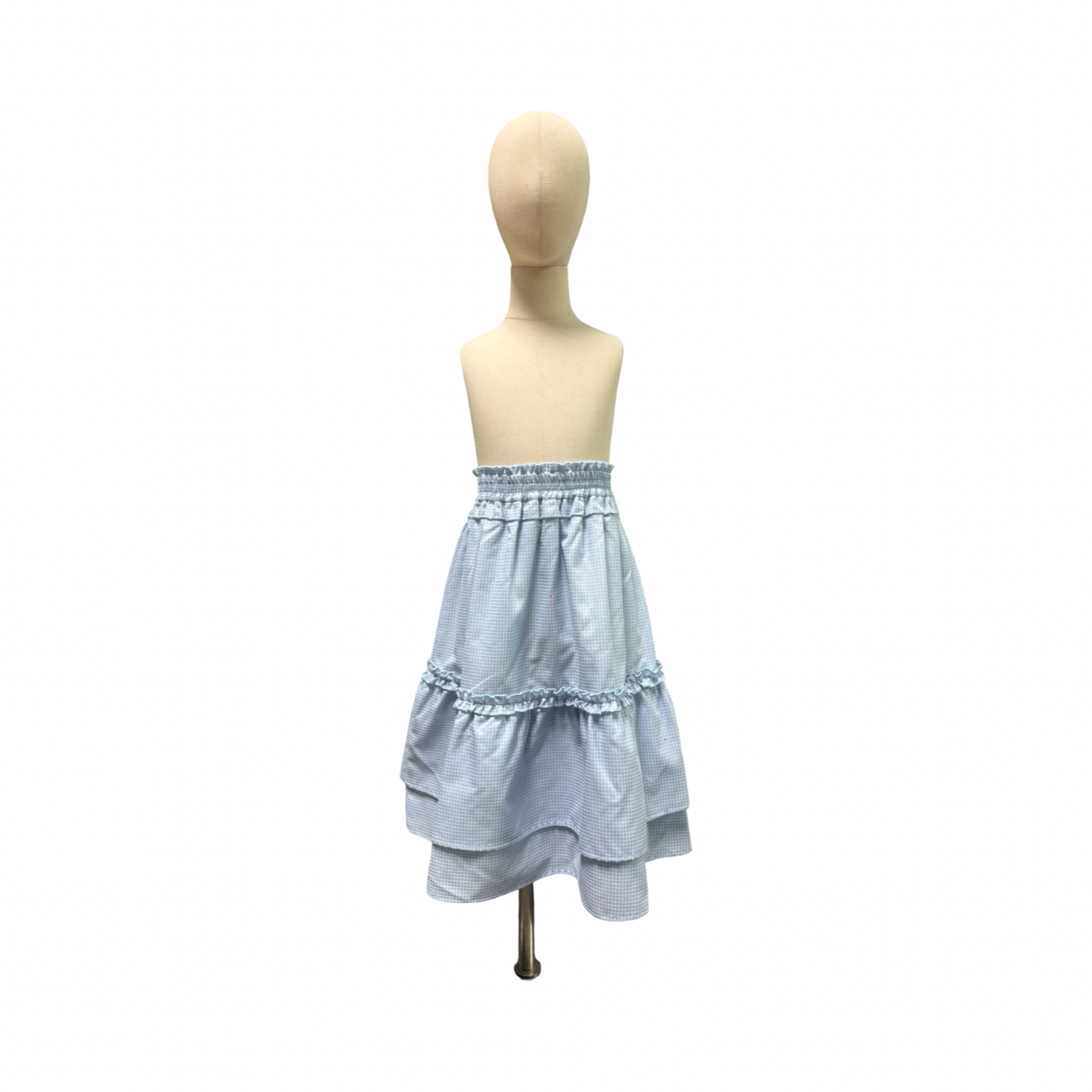Blue Checkered Tier Skirt