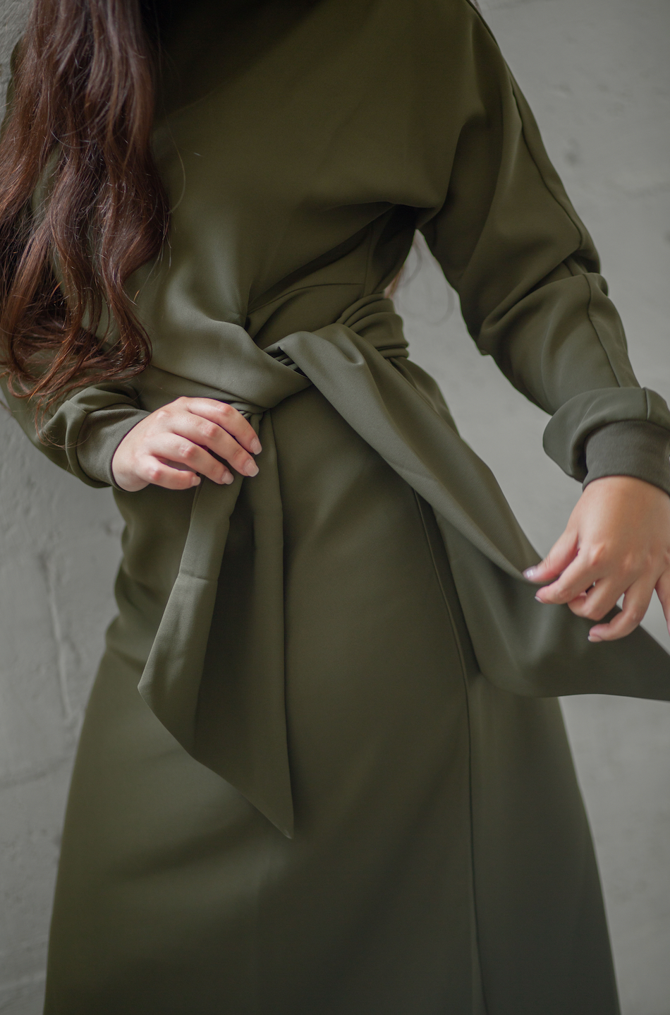 Adina Green Tie Waist Dress