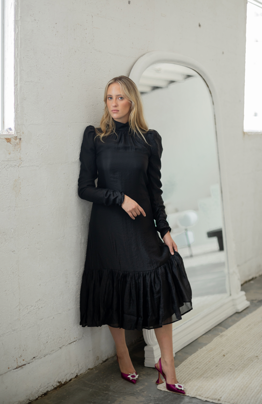 Mia Midi Black Dress