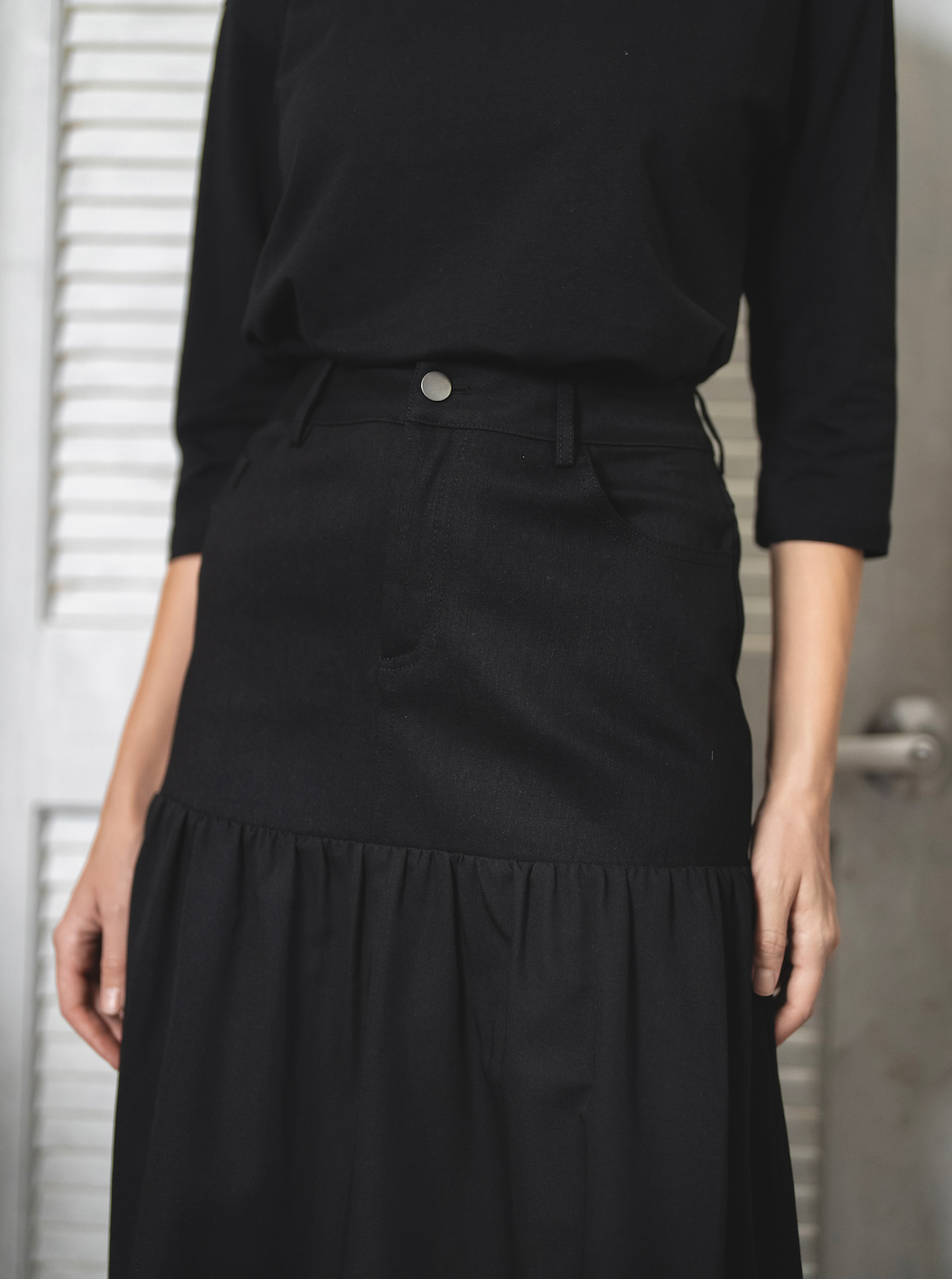 Half & Half Denim Skirt