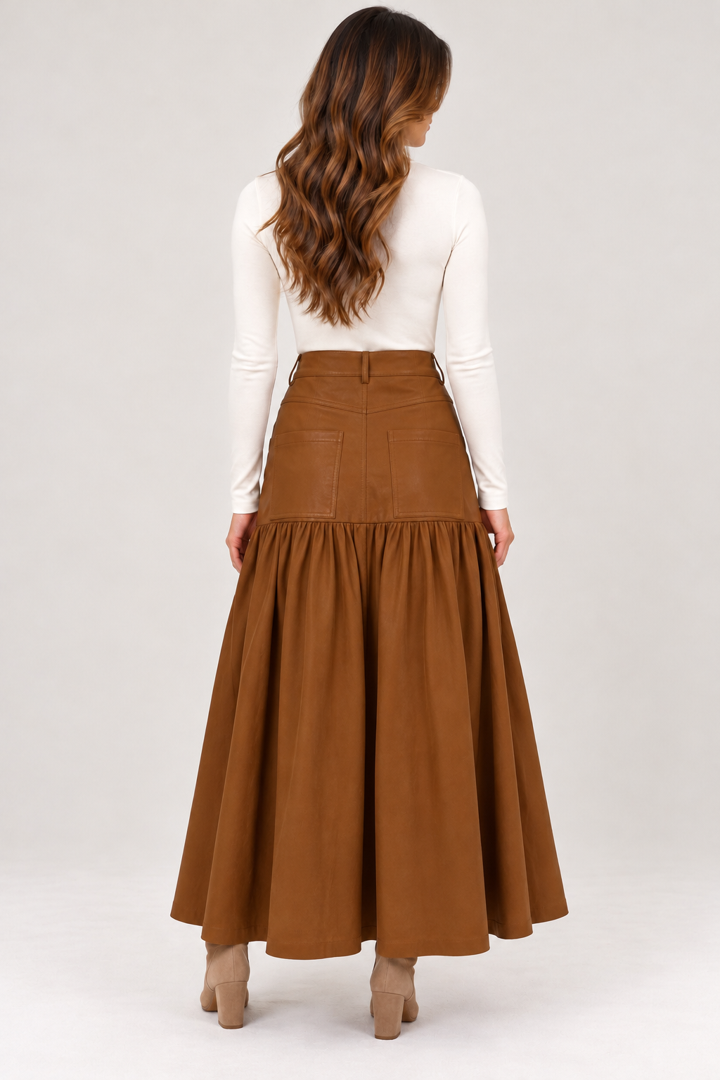 Leather Half & Half Skirt
