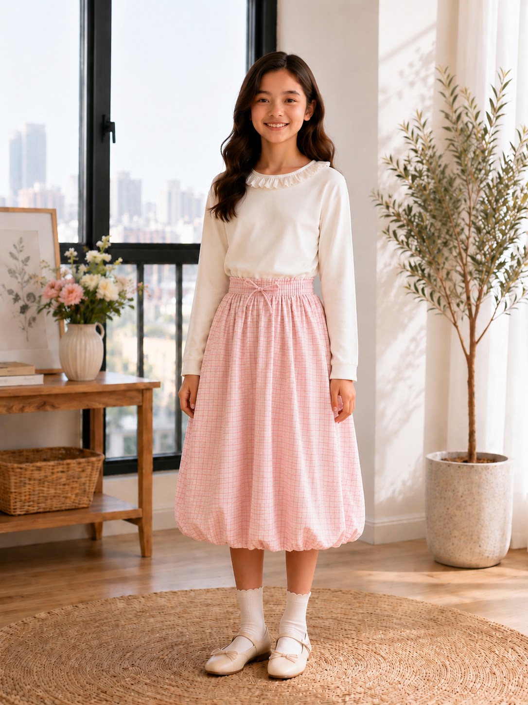 Ribbed White Ruffles Top