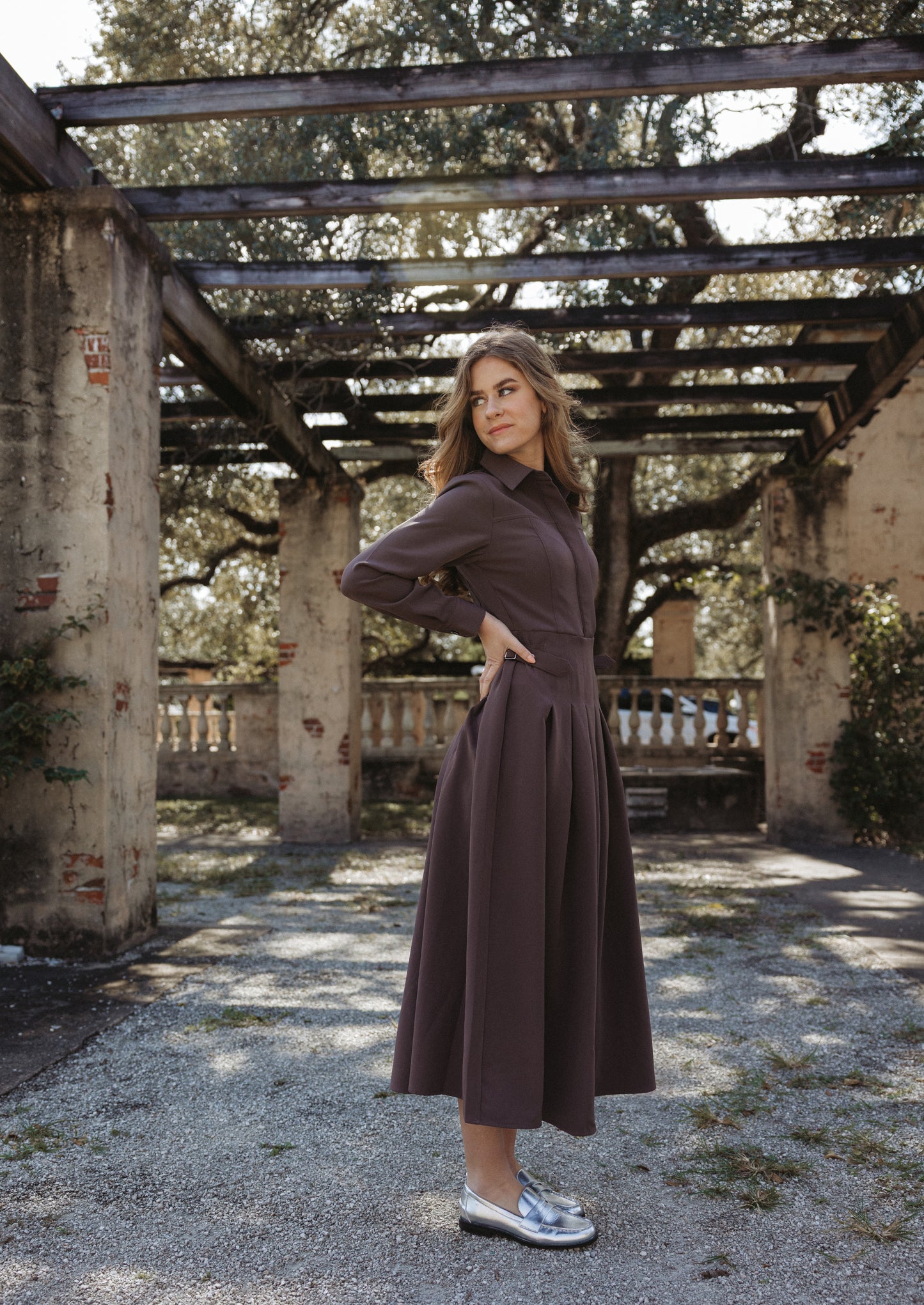 Chocolate Pleated Dress