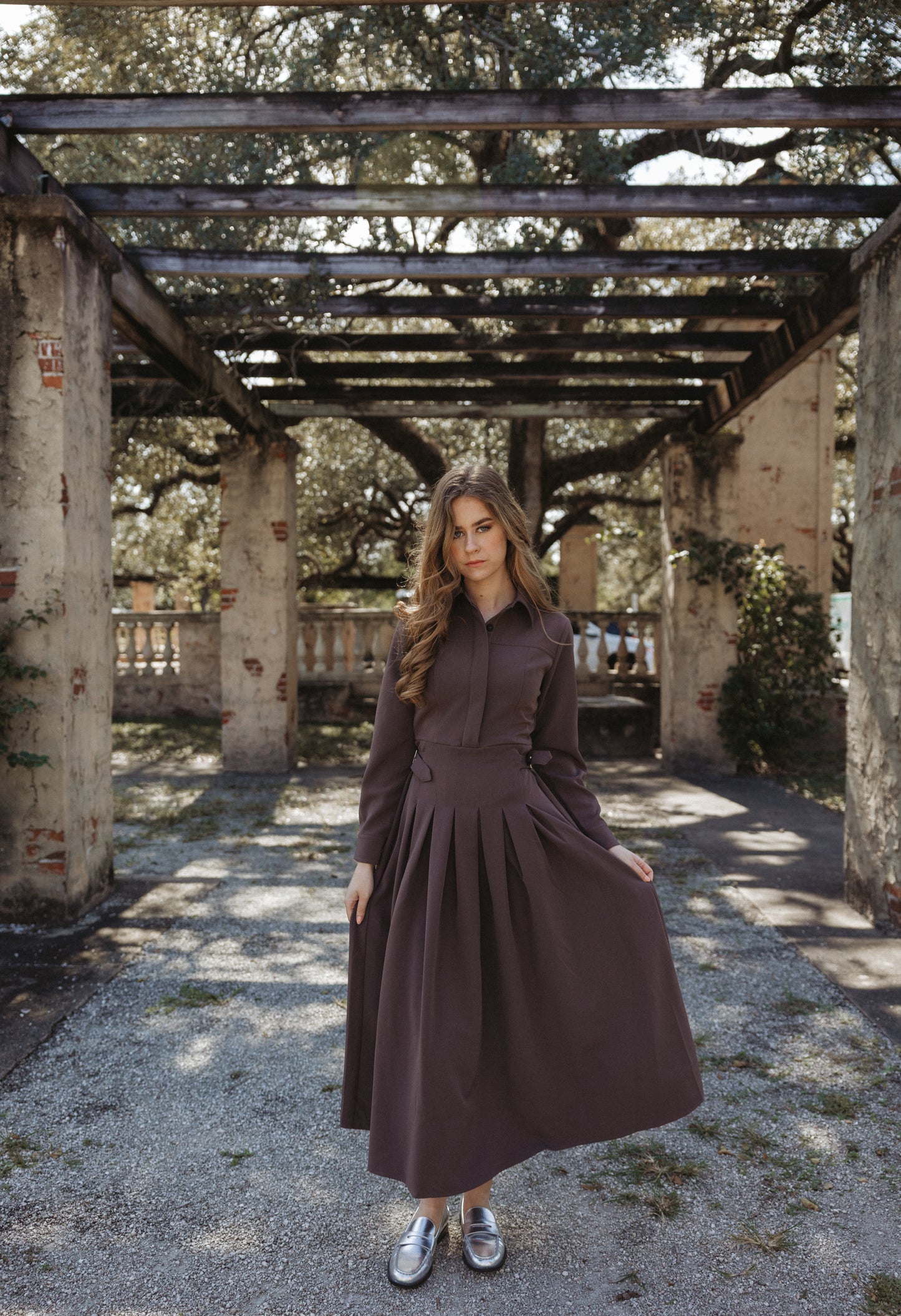 Chocolate Pleated Dress