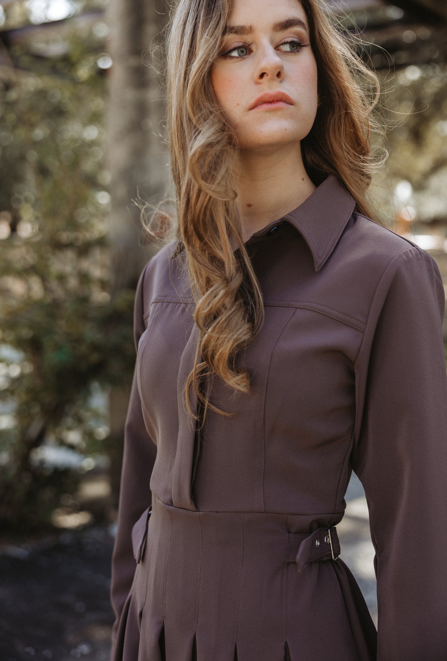 Chocolate Pleated Dress