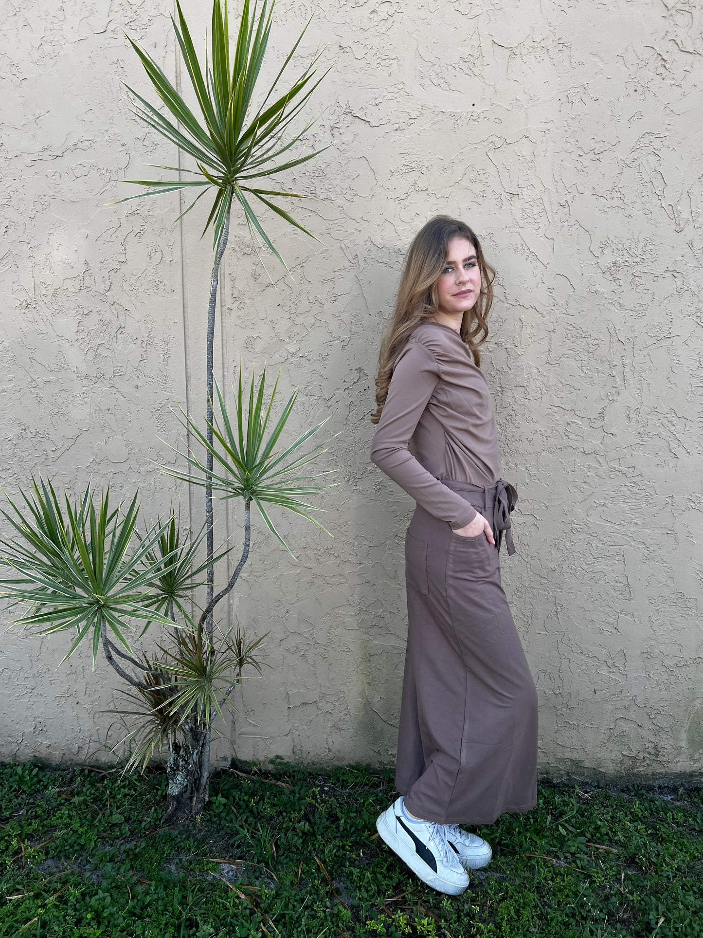 Mocha Stretch Denim Skirt