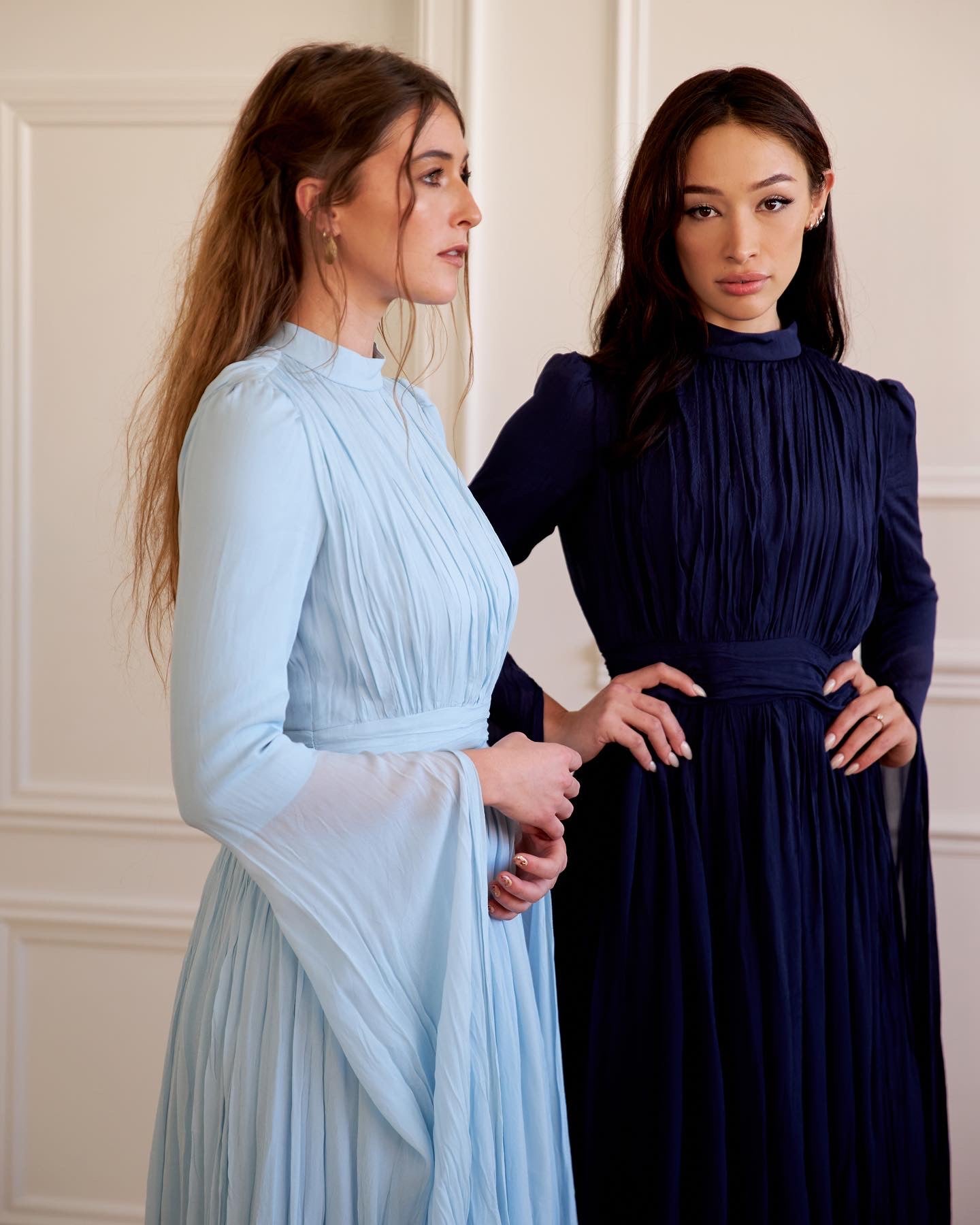 Kayla Chiffon Cape Sleeve Gown