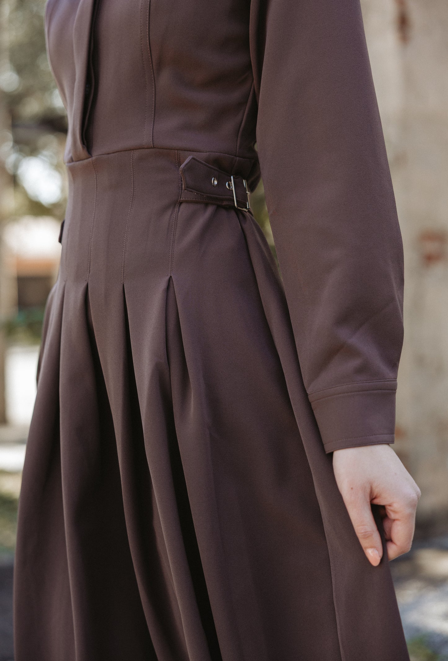 Chocolate Pleated Dress