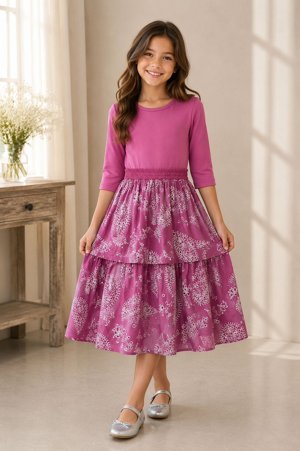 Fuschia Eyelet Dress