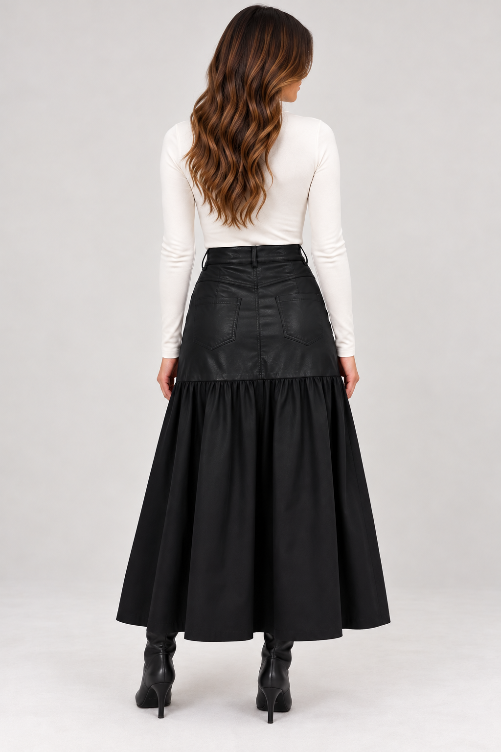 Leather Half & Half Skirt