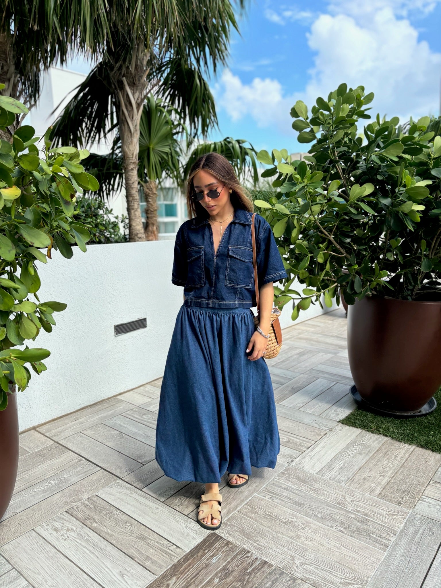 denim bubble skirt dress ASOS LUXE - Denim Cross Front Mini Dress - Women - Cotton/Polyester/Viscose/Lyocell/Linen - 2 US
