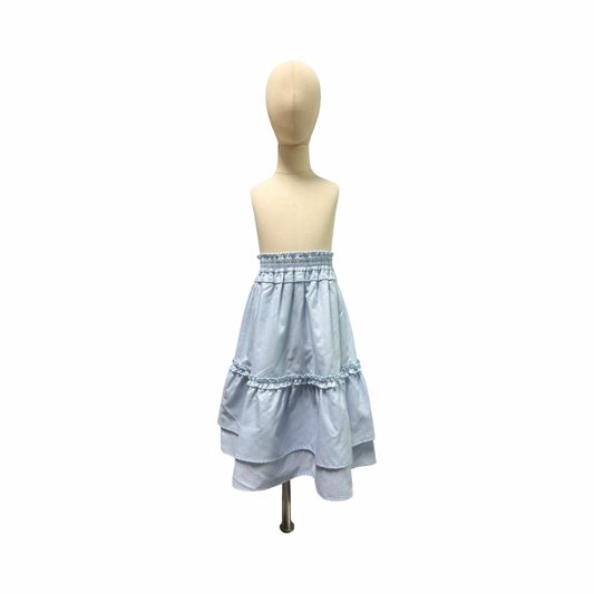 Blue Checkered Tier Skirt