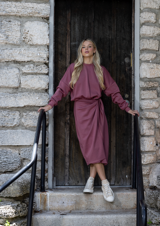 Sweatshirt Wrap Dress