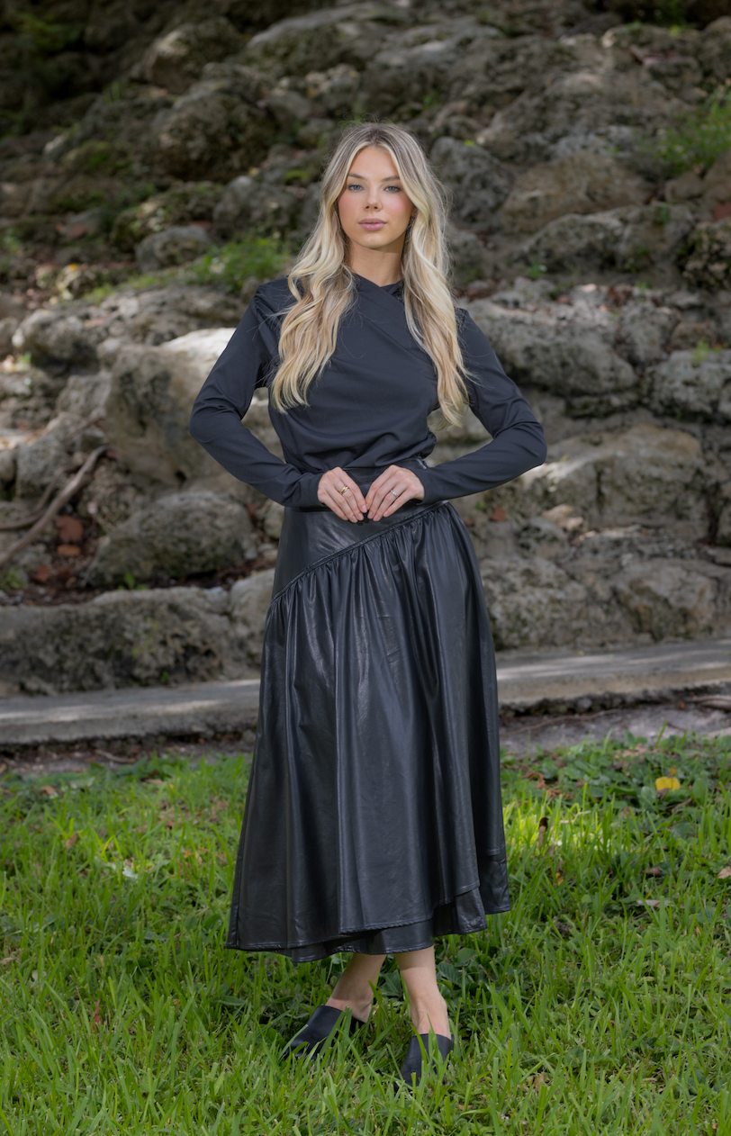 Leather Wrap Skirt
