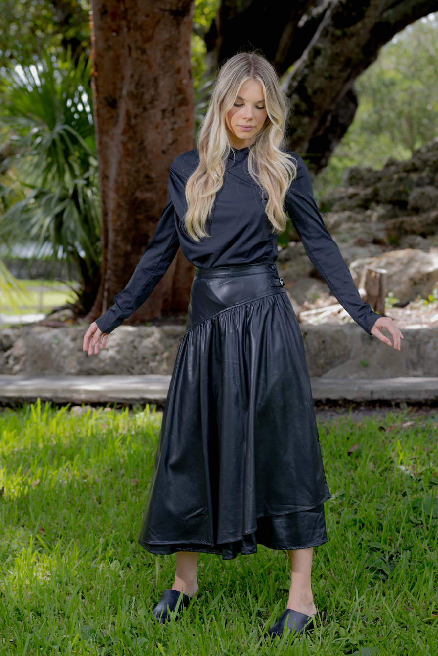 Leather Wrap Skirt
