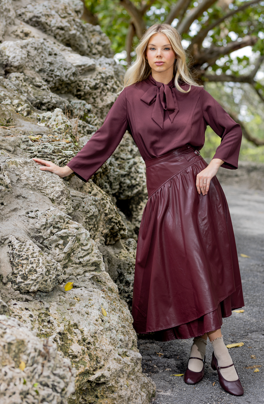 Leather Wrap Skirt