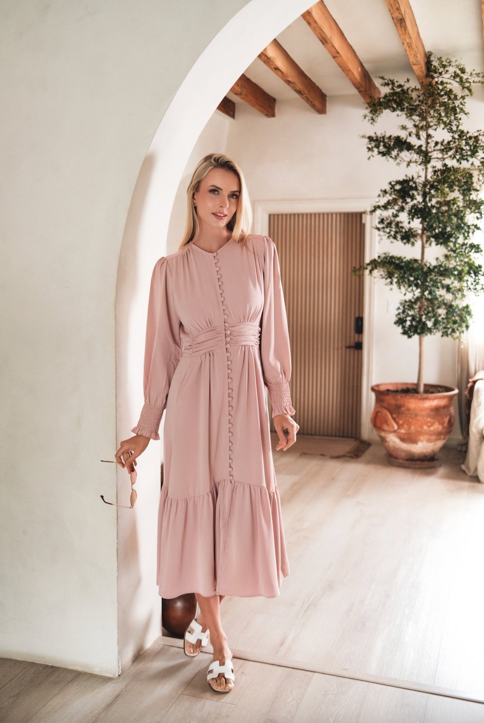 Rose Button Down Dress