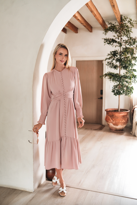 Rose Button Down Dress