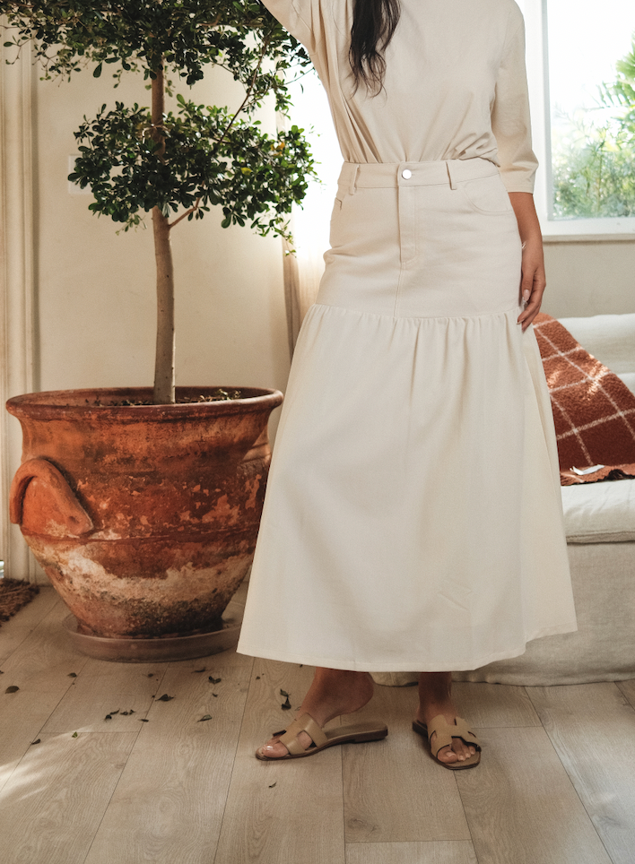 Half & Half Denim Skirt