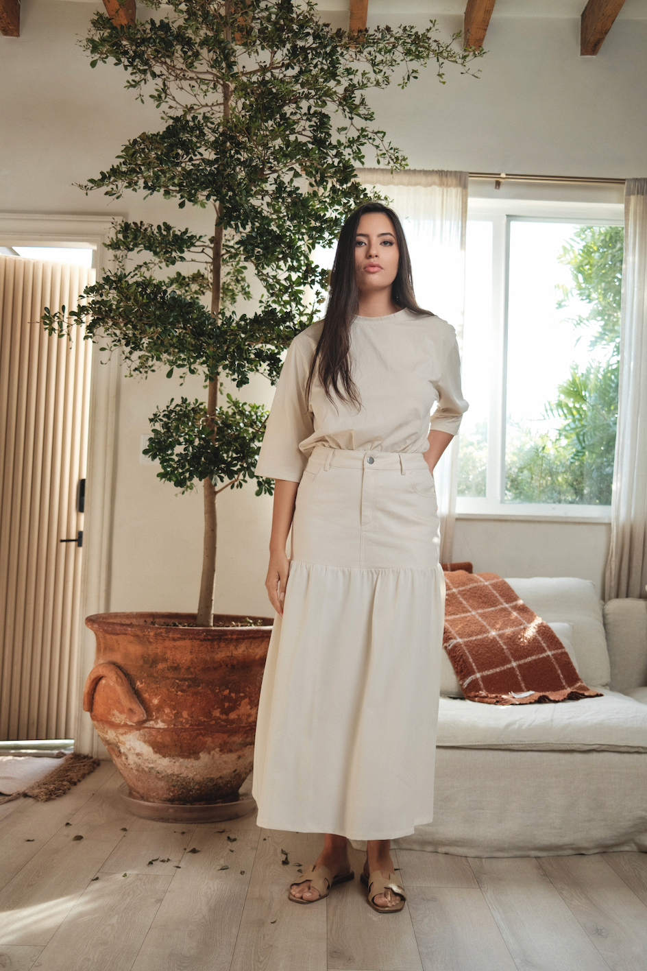 Half & Half Denim Skirt