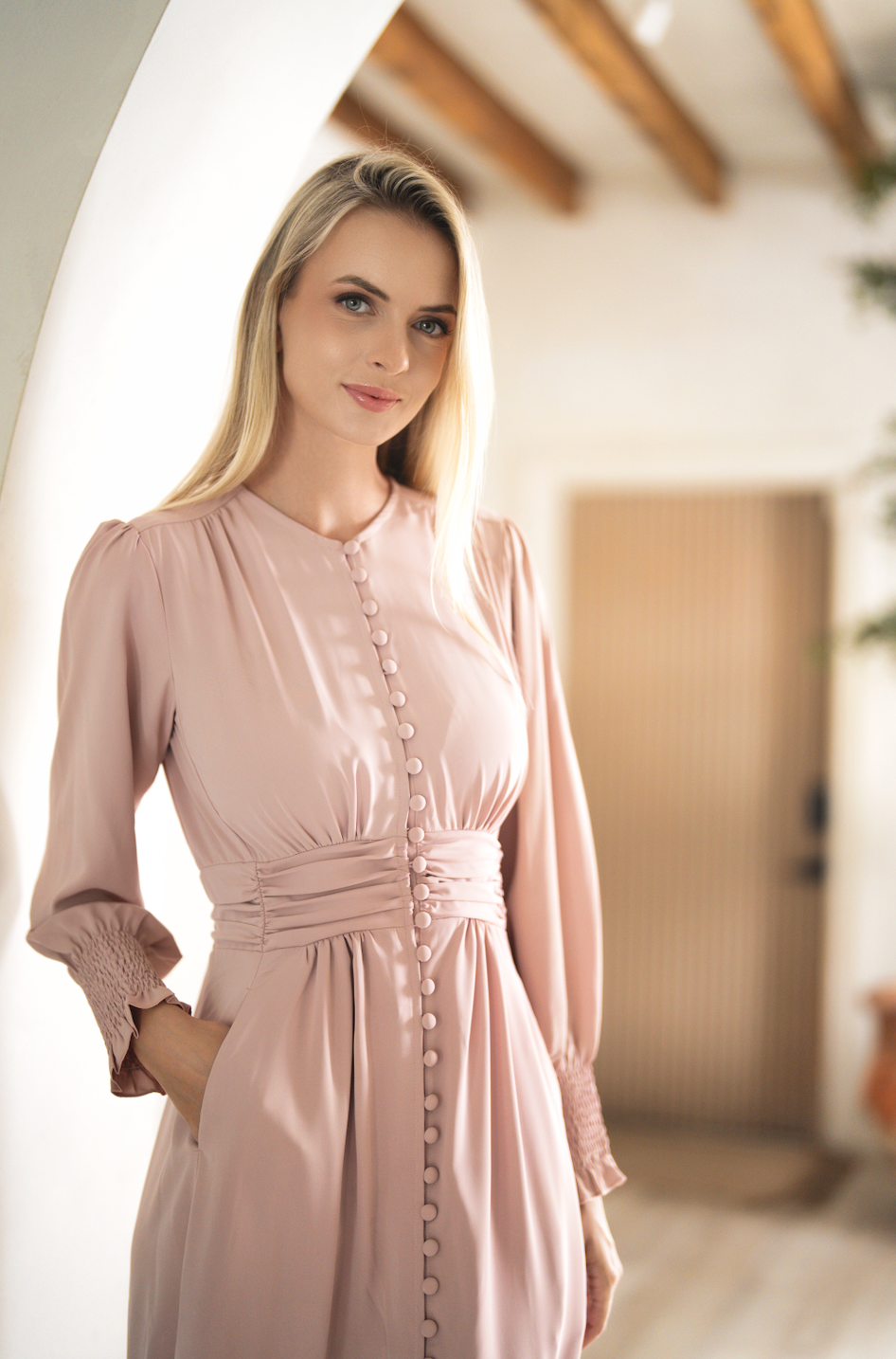 Rose Button Down Dress